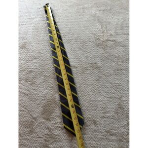 The Tie Bar Mens Silk Necktie Grey Yellow Diagonal Striped Stain Resistant Tie